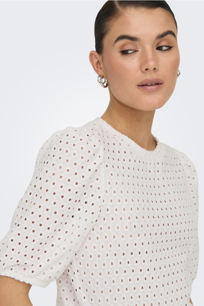 ONLELISA S/S O-NECK TOP BOX JRS 15346853 CLOUD DANCER